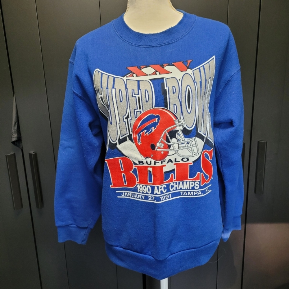 Vintage 1990 Buffalo Bills AFC Champs, 1991 Super Bowl XXV sweatshirt